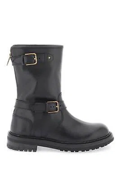 Pre-owned Dolce & Gabbana Leather Biker Boots In Black