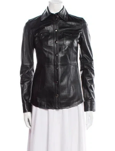 Pre-owned Dolce & Gabbana Leather Biker Jacket In Black