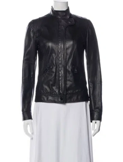 Pre-owned Dolce & Gabbana Leather Biker Jacket In Black