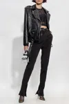Dolce & Gabbana Zipped Leather Biker Jacket In Black