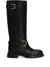 Dolce & Gabbana Calfskin Biker Boots In Black