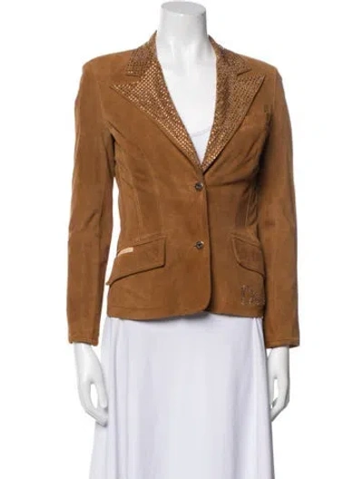 Pre-owned Dolce & Gabbana Leather Blazer In Brown