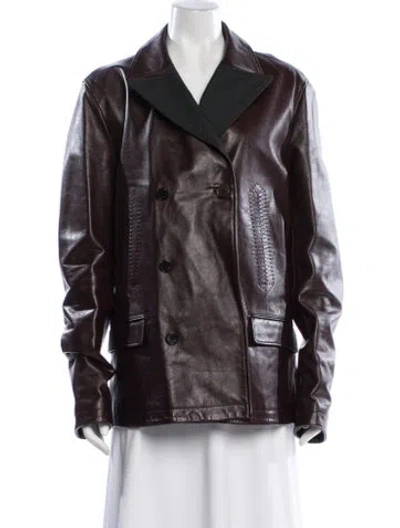 Pre-owned Dolce & Gabbana Leather Blazer In Brown