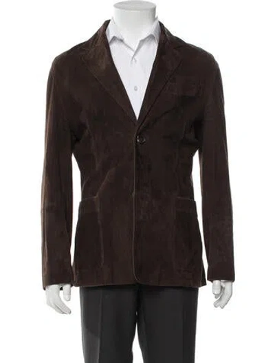 Pre-owned Dolce & Gabbana Leather Blazer In Brown