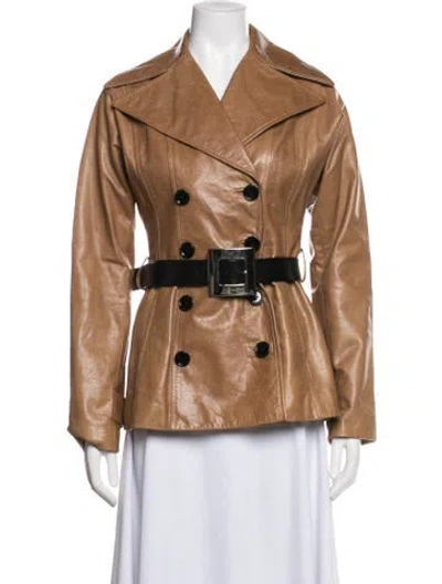 Pre-owned Dolce & Gabbana Leather Blazer In Brown