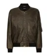 Dolce & Gabbana Shearling Leather Bomber Jacket