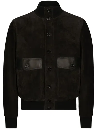 DOLCE & GABBANA LEATHER BOMBER JACKET