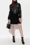 Dolce & Gabbana Short Leather Jacket With Long Sleeves In Black