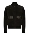Dolce & Gabbana Leather Bomber Jacket In Black