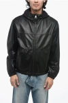 Dolce & Gabbana Leather Double-face Bomber Jacket With Drawstring