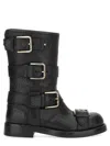 Dolce & Gabbana Black Leather Boots With Straps In Black