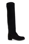 Dolce & Gabbana Over-the-knee Boots Featuring Buckle Detail In Black
