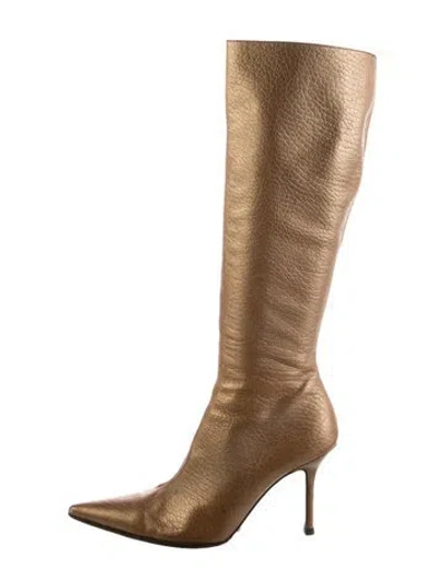 Pre-owned Dolce & Gabbana Leather Boots In Gold
