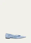 Dolce & Gabbana Mun Polished Leather Ballet Flats In Carta Zucchero