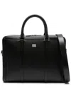 Dolce & Gabbana Black Handbag With Mini Logo Plaque In Leather Man In Black