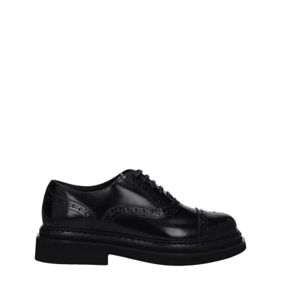 Dolce & Gabbana Leather Brogue Oxford In Black
