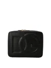Dolce & Gabbana Black Crossbody Bag With Quilted Dg Logo In Leather Woman In Black