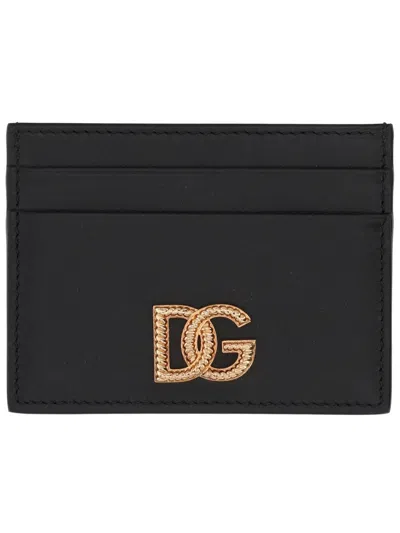 Dolce & Gabbana Leather Card Case In Black