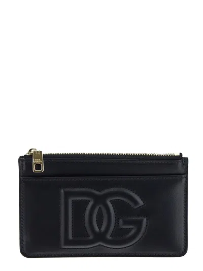 Dolce & Gabbana Leather Card Case In Black