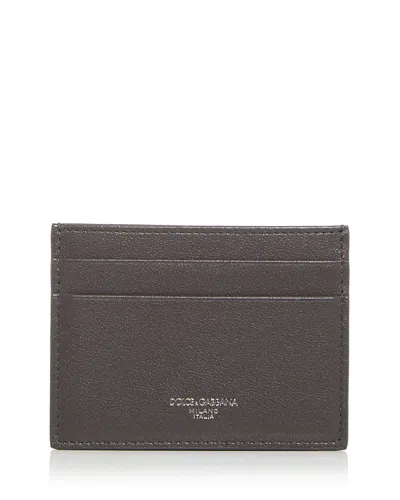 Dolce & Gabbana Leather Card Case In Dark Grey