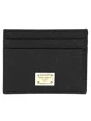 Dolce & Gabbana Leather Card Holder With Logo Plaque In Black