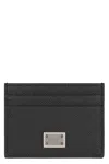 Dolce & Gabbana Black Textured Calf Leather Bi-fold Wallet In Black