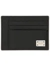 Dolce & Gabbana Black Textured Calf Leather Bi-fold Wallet In Black