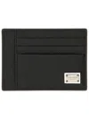 Dolce & Gabbana Black Textured Calf Leather Bi-fold Wallet In Black
