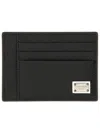 Dolce & Gabbana Black Textured Calf Leather Bi-fold Wallet In Black