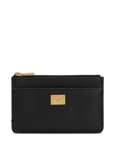 Dolce & Gabbana Leather Card Holder In Black