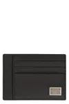 Dolce & Gabbana Dauphine-print Calfskin Card Holder In Black