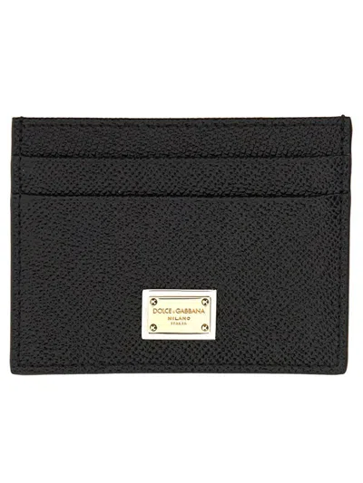 Dolce & Gabbana Leather Card Holder In Black