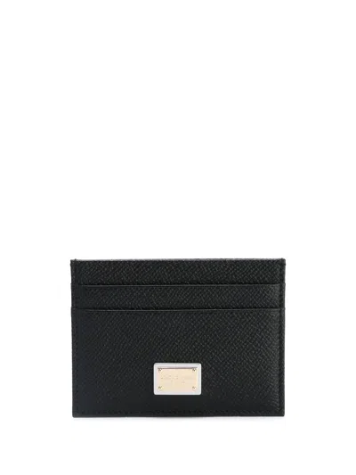 Dolce & Gabbana Leather Card Holder In Black
