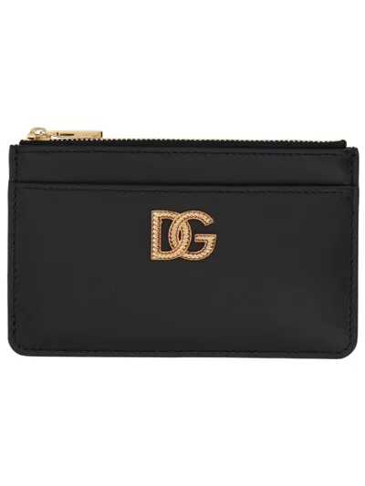 Dolce & Gabbana Leather Card Holder In Black