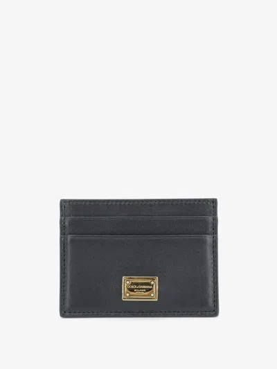 Dolce & Gabbana Leather Card Holder In Black