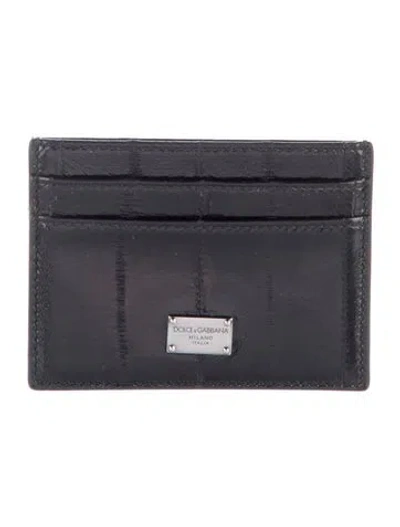 Pre-owned Dolce & Gabbana Leather Card Holder In Black