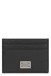 Dolce & Gabbana Black Textured Calf Leather Bi-fold Wallet In Black