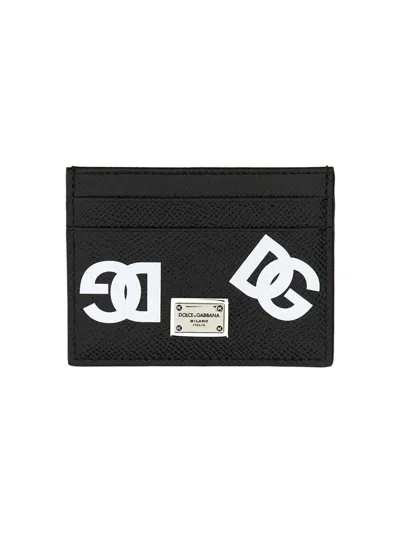 Dolce & Gabbana Leather Card Holder In Black