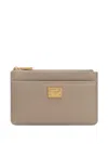 Dolce & Gabbana Slim Design Plonge Cardholder With Gold Hardware In Neutral
