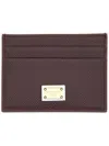Dolce & Gabbana Leather Card Holder In Brown