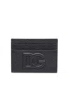 Dolce & Gabbana Small Zip-around Wallet In Calfskin With Raised Logo In Black
