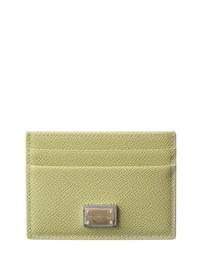 Dolce & Gabbana Leather Card Holder In Green