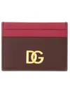 Dolce & Gabbana Two-tone Leather Card Holder In Grey