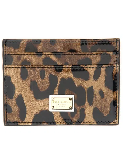 Dolce & Gabbana Leather Card Holder In Multicolour