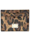 Dolce & Gabbana Two-color Shiny Leather Card Holder In Multicolour