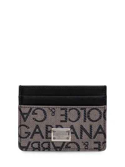 Dolce & Gabbana Leather Card Holder In Multicolour