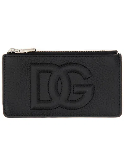 Dolce & Gabbana Leather Card Holder In Black