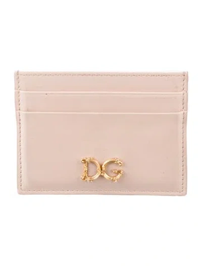 Pre-owned Dolce & Gabbana Leather Card Holder In Neutrals