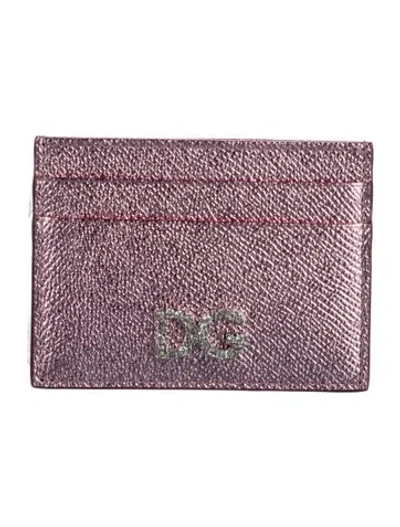 Pre-owned Dolce & Gabbana Leather Card Holder In Pink