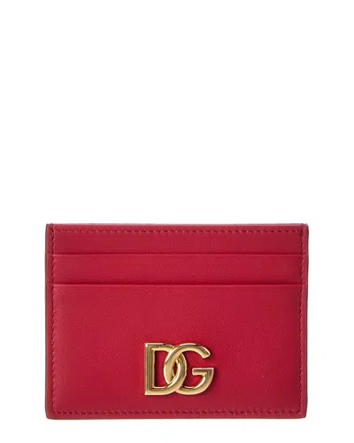 Dolce & Gabbana Leather Card Holder In Red